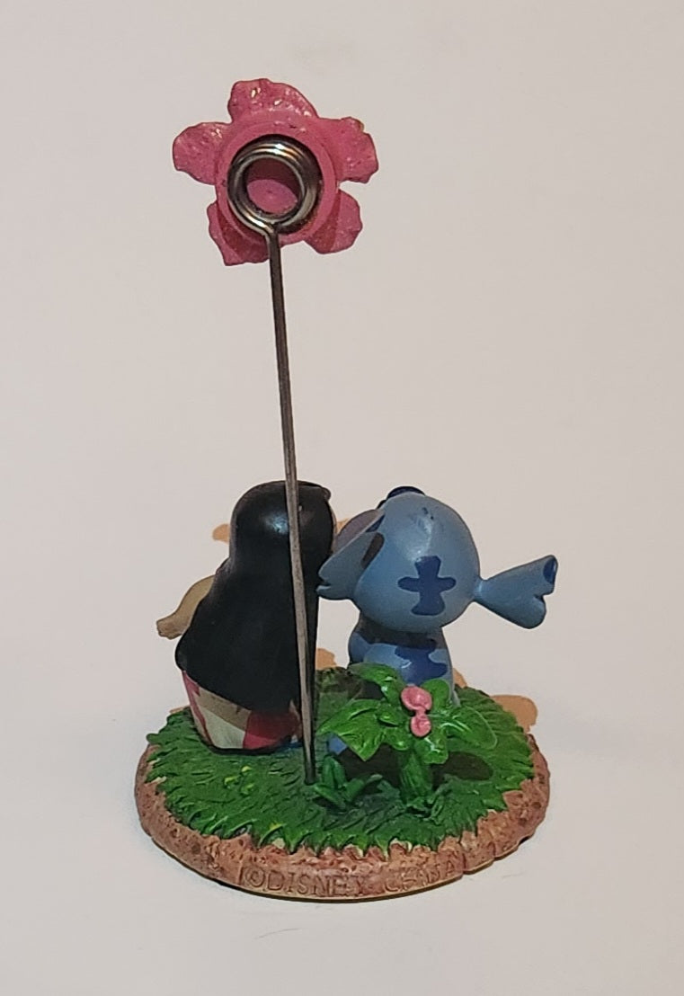 Disneyland Resort Disney Parks Authentic Original Lilo Kissing Stitch Below Pink Flower 5 1/4" Resin Ornament 3