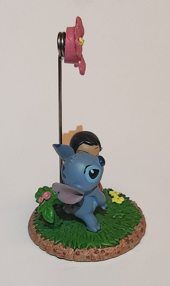 Disneyland Resort Disney Parks Authentic Original Lilo Kissing Stitch Below Pink Flower 5 1/4" Resin Ornament 4