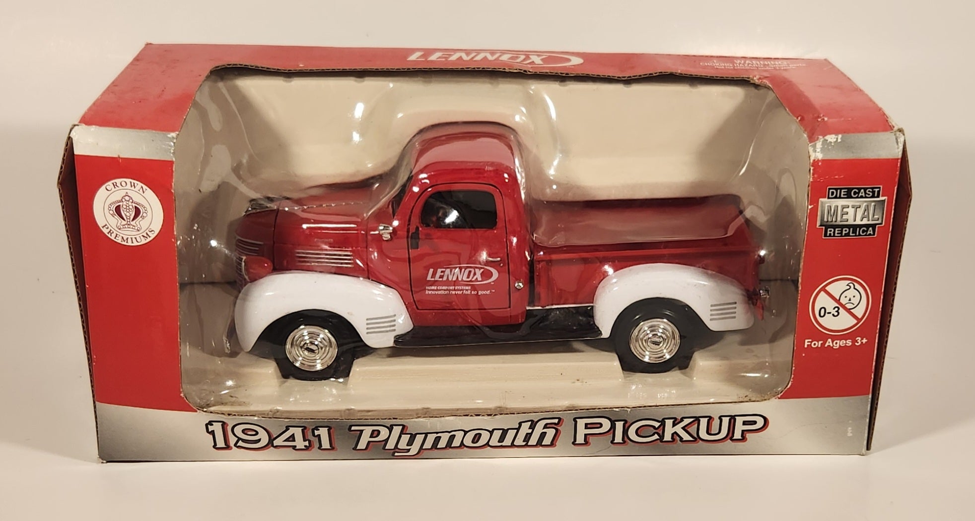 2008 Crown Premiums Lennox 1941 Plymouth Pickup Truck Red 1:24 Scale Die Cast Toy Car Vehicle New In Box