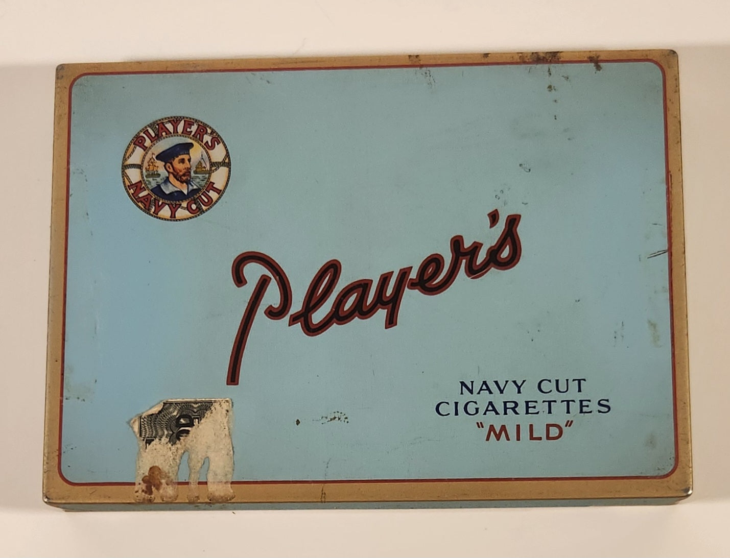 Vintage 1950s Player's 50 Navy Cut Cigarettes "MILD" Tin Case