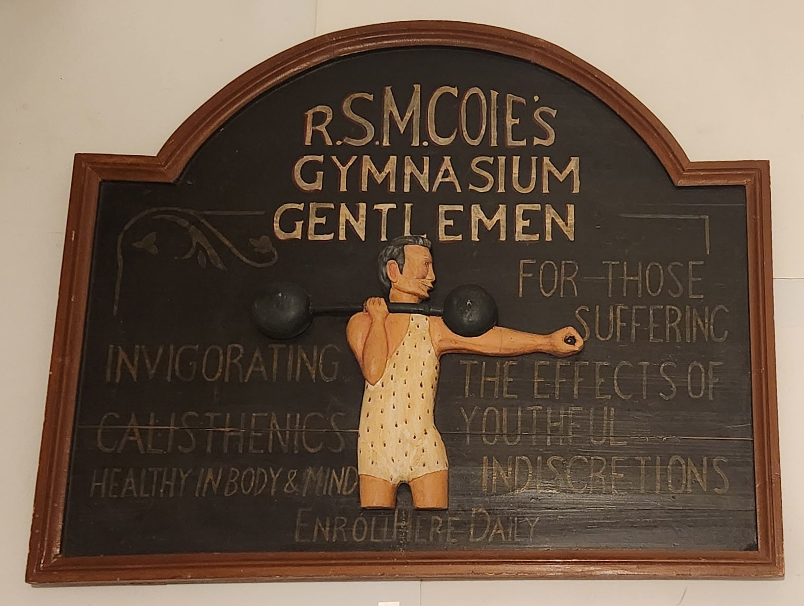 R.S.M. Cole's Gymnasium Gentleman 3D Wood Wall Plaque 2