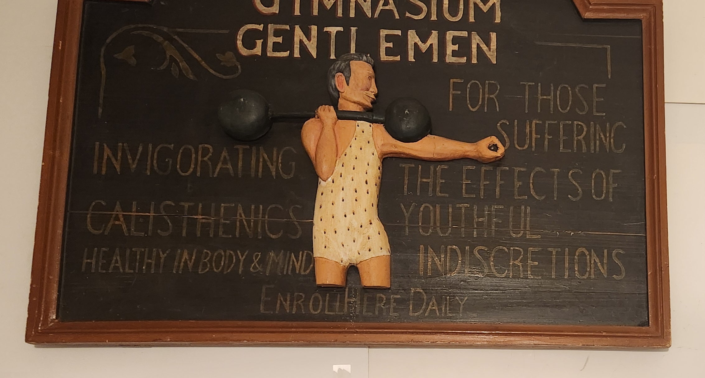 R.S.M. Cole's Gymnasium Gentleman 3D Wood Wall Plaque 3