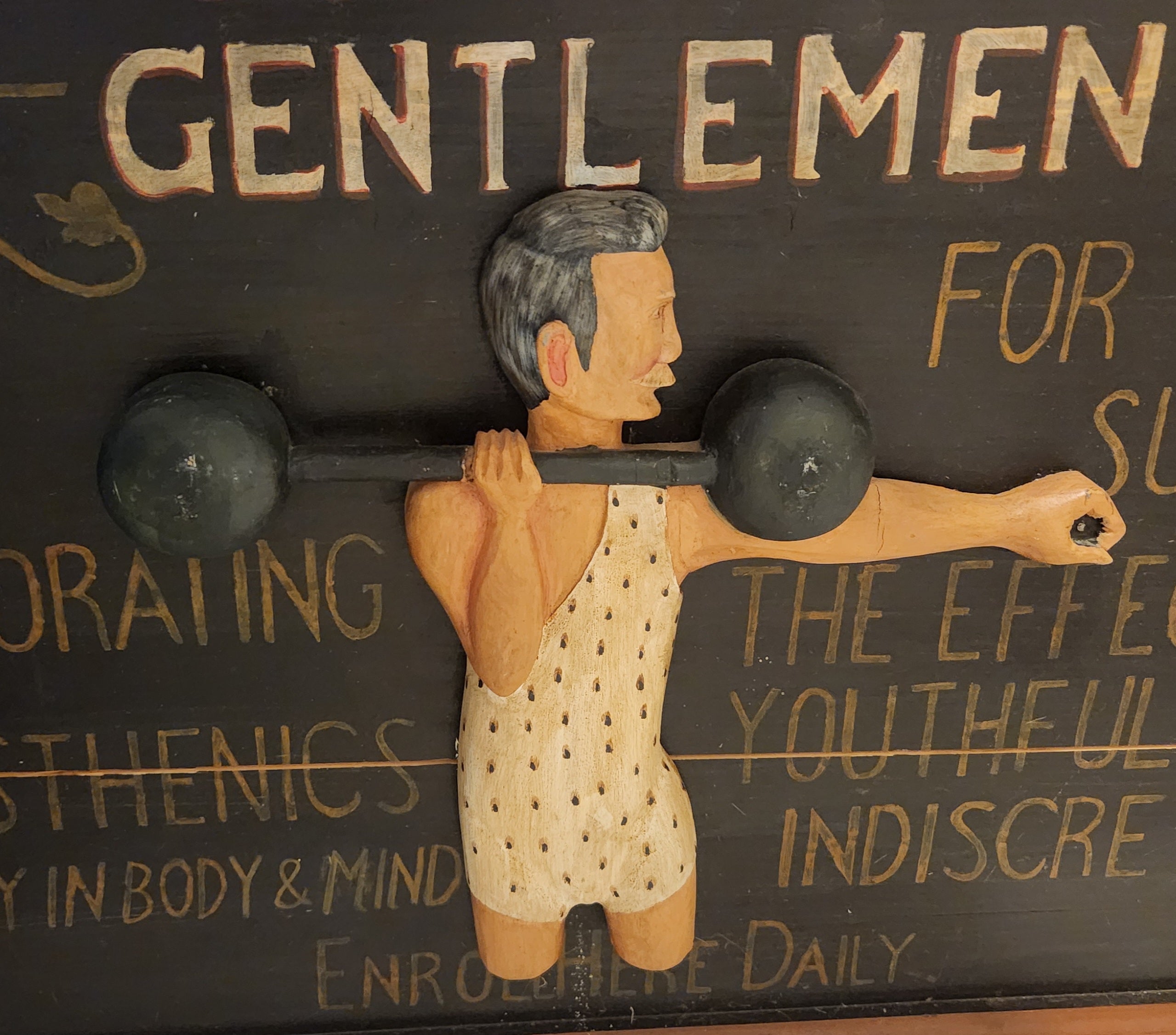 R.S.M. Cole's Gymnasium Gentleman 3D Wood Wall Plaque 4