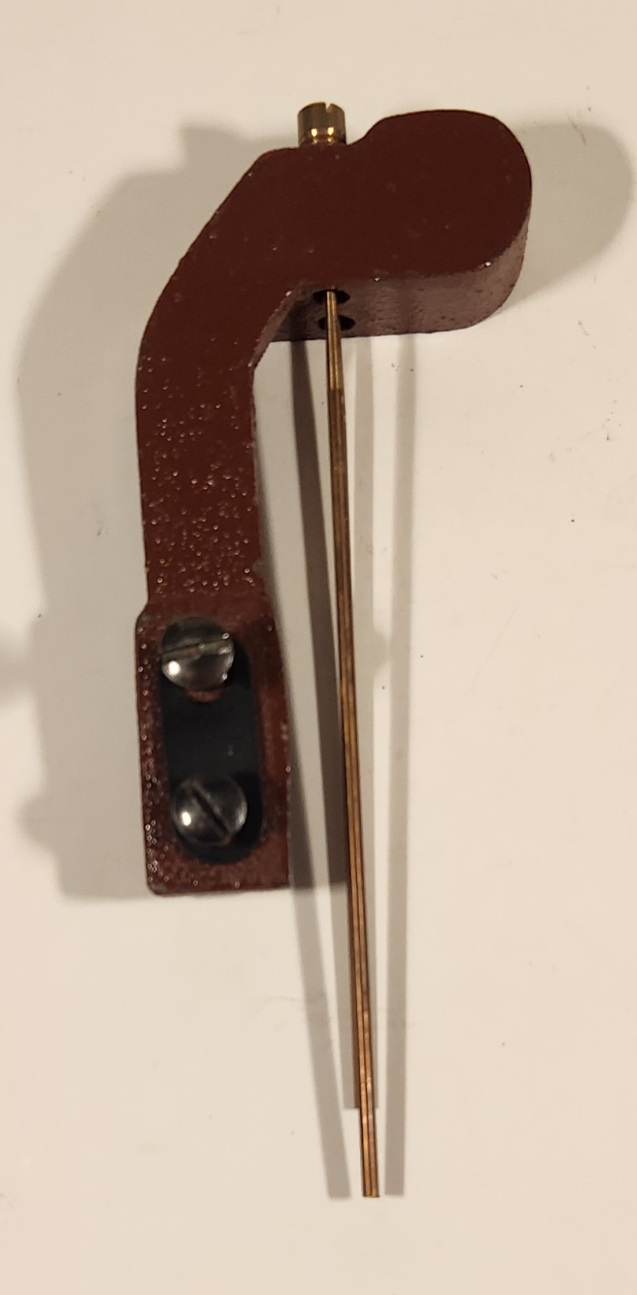 Cast Iron Chime Block 2 Hole with 2 Rods Red Clock Part 1492 Possibly Bostwick and Burgess