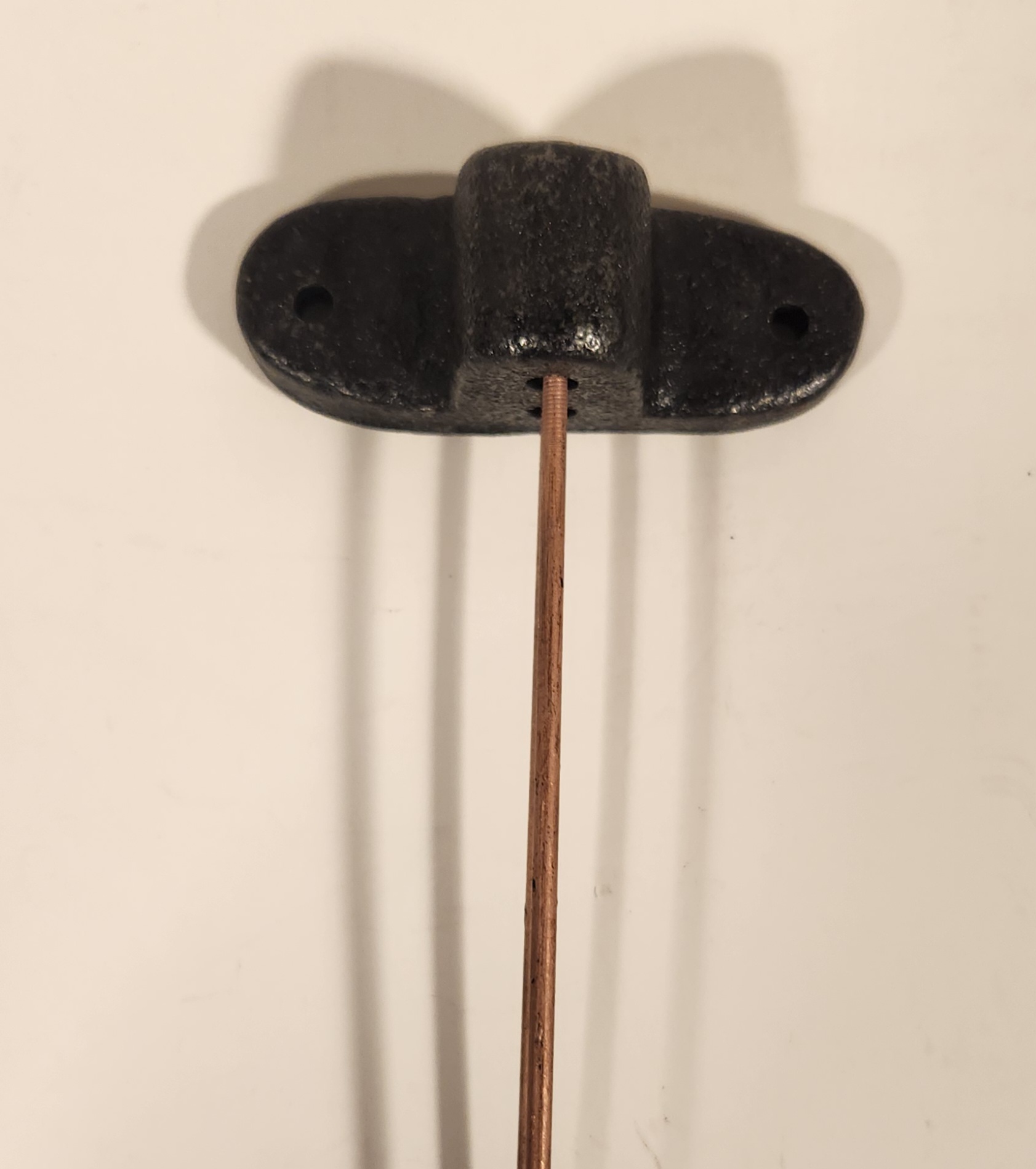 Cast Iron Chime Block 2 Hole with 2 Rods Clock Part