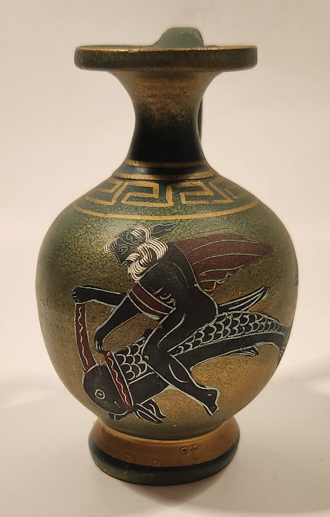 Handmade In Greece 5" Tall Terra Cotta Pottery Wine Jug